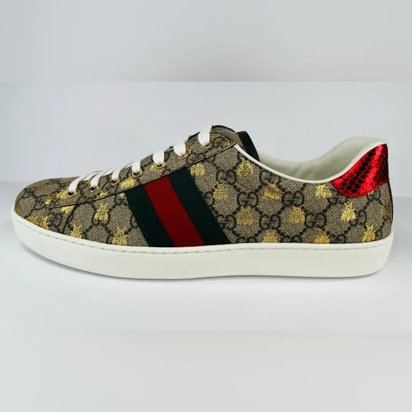 Gucci Ace Supreme Canvas Bees Sylvie Men GG Sneakers UK 12.5 - US 13 - EU 46.5 - Picture 11 of 13